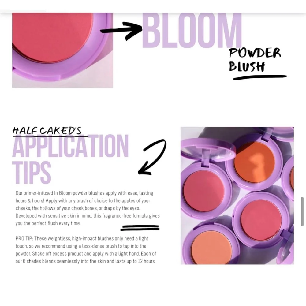 NEW Half Caked Primer Blush Powder Makeup “Freshly Squeezed’‎ Pretty Color